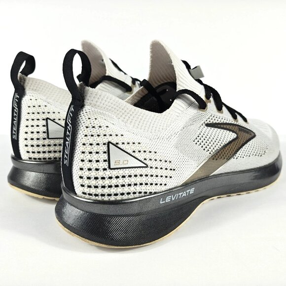 Brooks Levitate Stealthfit 5 Mens 10.5 Running Shoe White Gray Black 1103721D135 - Picture 8 of 16